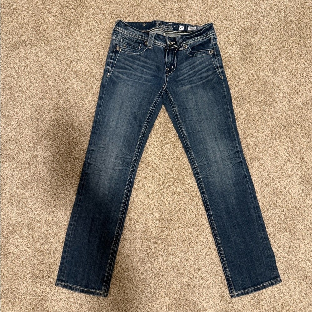 Miss Me Dark Blue Straight Leg Jeans